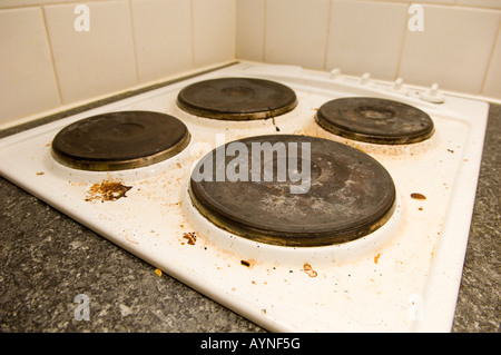 Sporchi di fornello elettrico Foto Stock