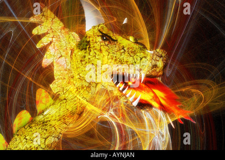 Drago fractal art Foto Stock