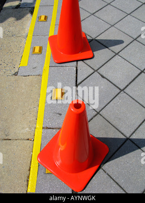 Strada coni segnaletici, close-up, Washington DC, Stati Uniti d'America Foto Stock