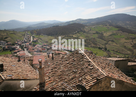 Vista da Carrunchio, Abruzzo, Italia Foto Stock