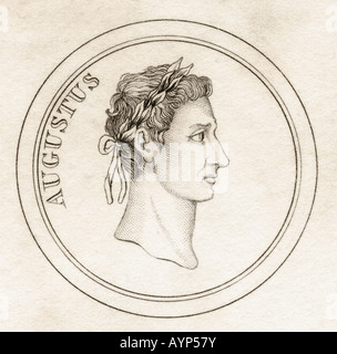 Augusto noto come Gaio Giulio Cesare Ottaviano 63BC 14ANNUNCIO Foto Stock