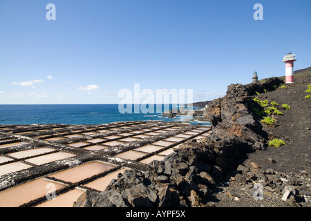 Vista sulla Salinas de Punta de Fuencliente Foto Stock