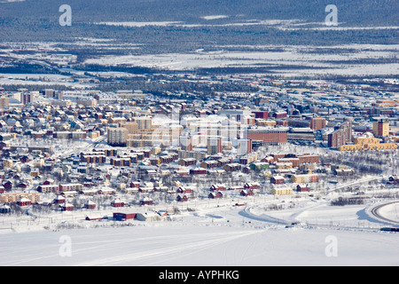 Vista aerea di Kiruna in Svezia settentrionale Foto Stock