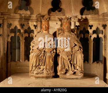 Statua, sovrani, Cattedrale di Magdeburgo, Magdeburgo, Sassonia-Anhalt, Germania Foto Stock
