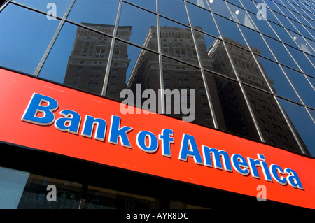 BANK OF AMERICA SEGNO SUL RAMO - Midtown Manhattan NEW YORK CITY USA Foto Stock