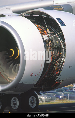 Rolls Royce Trent 900 motore jet dettagli su un Airbus A380 Foto Stock