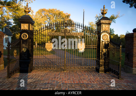 Il cancello a Sciloh Cimitero Nazionale a Sciloh National Military Park vicino a Sciloh Tennessee Foto Stock