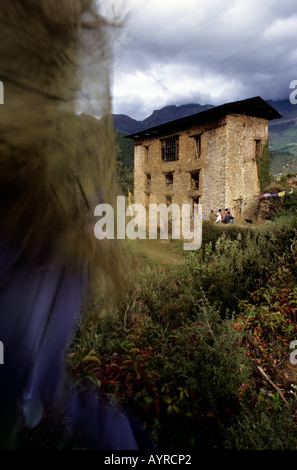 Le rovine di Drukgyel Dzong in Paro, Bhutan Foto Stock