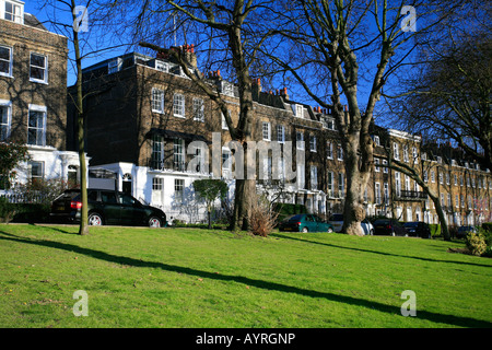 Case a schiera a Hampstead Heath, London, England, Regno Unito Foto Stock