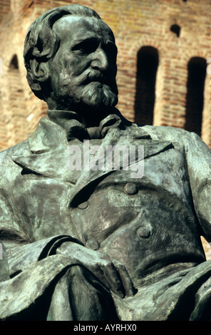 Statua di Giuseppe Verdi di Busseto, Italia Foto Stock
