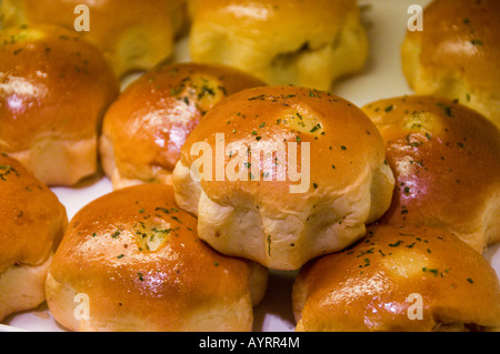 Close up freschi panini dolci cotti al forno Foto Stock