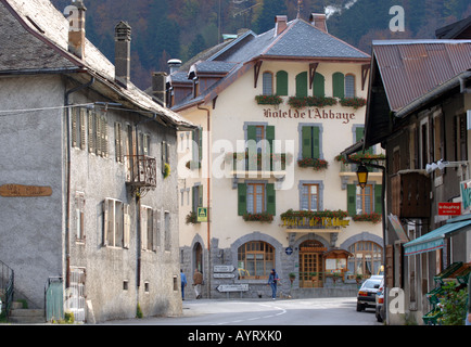 Abondance, Haute-Savoie, alpi, Francia Foto Stock