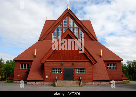 Chiesa di legno, Kiruna, Lapponia, Svezia Foto Stock