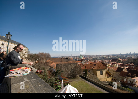 Cancello principale presso il Castello di Praga a Praga Repubblica Ceca Foto Stock