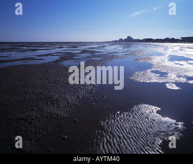 Wattenmeer bei ebbe, Duhner Watt, Cuxhaven, Seebad, Nordsee, Nationalpark Wattenmeer Niedersaechsisches, Bassa Sassonia Foto Stock