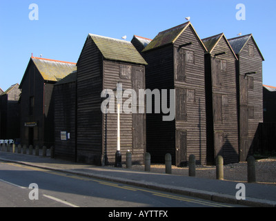 I pescatori s Net capanne Città Vecchia Hastings Sussex England Regno Unito Foto Stock