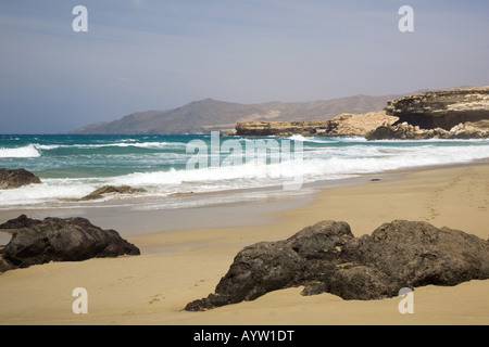 Spiaggia per il Surf Playa Del Viejo Rey vicino La Pared, Fuerteventura, Isole canarie, Spagna Foto Stock