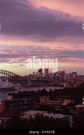 AUSTRALIA New South Wales skyline di Sydney al Tramonto Foto Stock