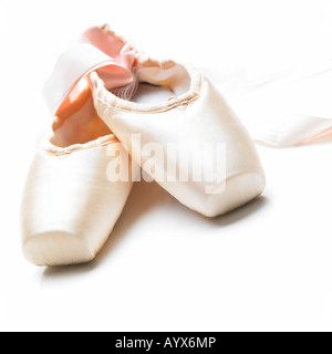 Toeshoes con whitebackground Foto Stock