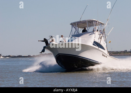 Sport fishing boat Port Aransas Corpus Christi Texas TX USA Foto Stock