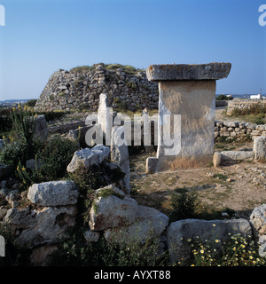 Megalith-Denkmal, Taula, Talaiot, praehistorisch, Steinzeit, Trepuco, Menorca, Balearen Foto Stock