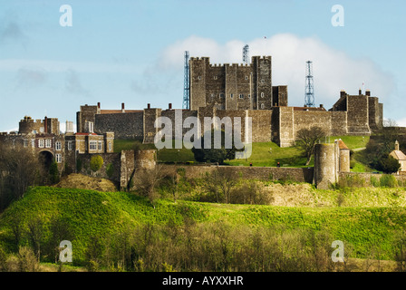 Vista di Dover Castle Regno Unito Foto Stock