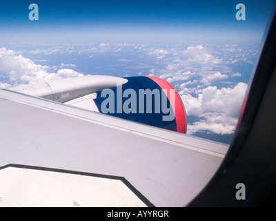 Vista dalla finestra di aeroplano Foto Stock