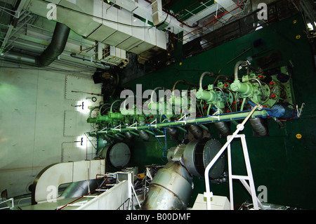 Porto di Rotterdam la sala motori di una nave portarinfuse ancorata alla EMO secco alla rinfusa sul terminale il Maasvlakte Foto Stock