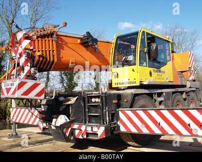 Estensione piattaforma extendablle gru idrauliche Foto Stock