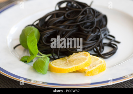 Linguine con frutti di mare Foto Stock