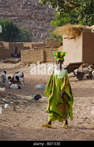 Mali, Douentza. Una bella donna nel suo villaggio nei pressi di Douentza. La Bella sono prevalentemente pastorale di persone. Foto Stock