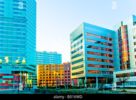 Edifici per uffici, il quartiere degli affari di Sloterdijk, Amsterdam, Paesi Bassi Foto Stock