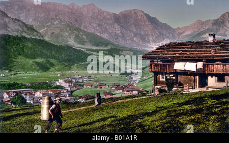 Engelberg nel Cantone di Obvaldo Svizzera centrale e Alm House Foto Stock