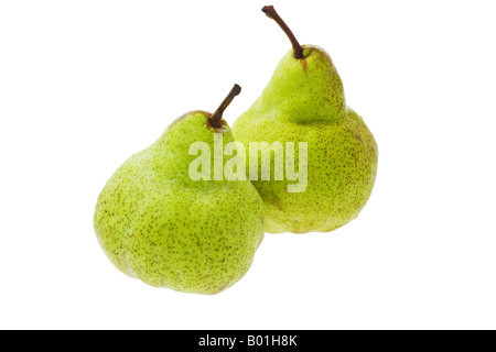 Pere fresche isolati su sfondo bianco Foto Stock