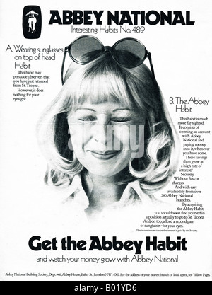 Anni Settanta annuncio rivista per Abbey National Building Society 1973 per solo uso editoriale Foto Stock