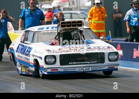 Giovanni Zappia, 2008 Australian Top Doorslammer drag racing campione in azione al Motorplex Perth, Western Australia. Foto Stock