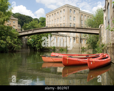 In canoa sul fiume Avon in Bradford on Avon Foto Stock