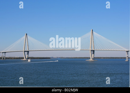 Arthur Ravenel Bridge in Charleston, Carolina del Sud, STATI UNITI D'AMERICA Foto Stock