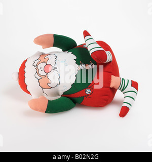 Babbo Natale Natale elf toy su sfondo bianco Foto Stock