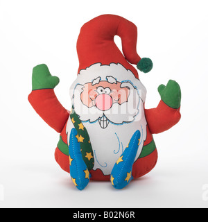 Babbo Natale Natale elf toy su sfondo bianco Foto Stock