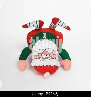 Babbo Natale Natale elf toy su sfondo bianco Foto Stock