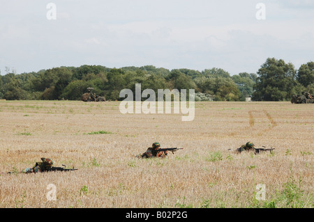 Paracadutisti belga in guardia nei campi. Foto Stock
