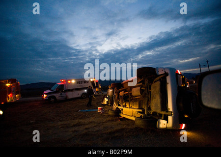 Collisione del traffico su autostrada 101 in California centrale Foto Stock