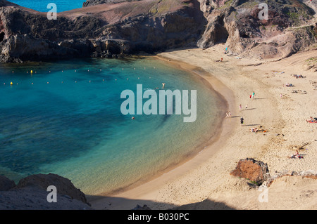 Lanzarote: Spiaggia Papagayo vicino a Playa Blanca Foto Stock