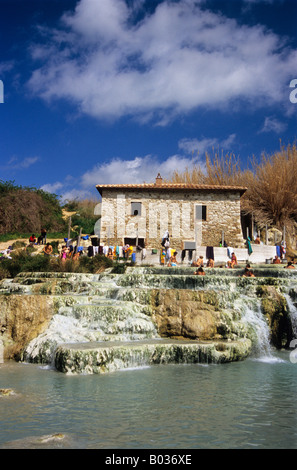 Cascate del Mulino, le Terme di Saturnia, Maremma, Provincia di Grosseto, Toscana, Italia Foto Stock