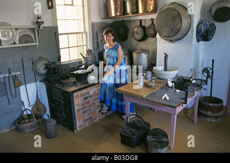 Una fattoria tradizionale cucina in un museo locale nell'Amana colonie in fattoria paese dell America Centrale Foto Stock