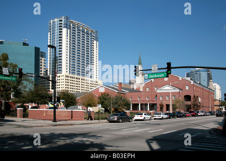 Viste della città della città di Orlando in Florida del sud che mostra tutti gli edifici Foto Stock