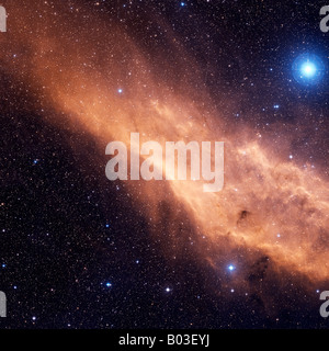 La nebulosa California (NGC 1499) è una nebulosa a emissione situata nella costellazione del Perseo. Foto Stock
