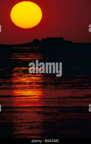 Tramonto al mare di Wadden il parco nazionale di SCHLESWIG-HOLSTEIN GERMANIA Foto Stock
