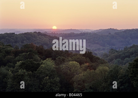 Tramonto su colline, Tennessee, Stati Uniti d'America Foto Stock
